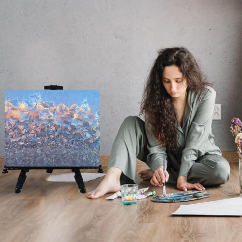 RRFTOK Art Painting Easel Stand for Displaying,Metal Adjustable Artist Easels for Canvases Height from 17 to 66 Inch,Carry Bag for Table-Top/Floor Drawing Painter and Display Black 1-Pack. - style: 66BB-New