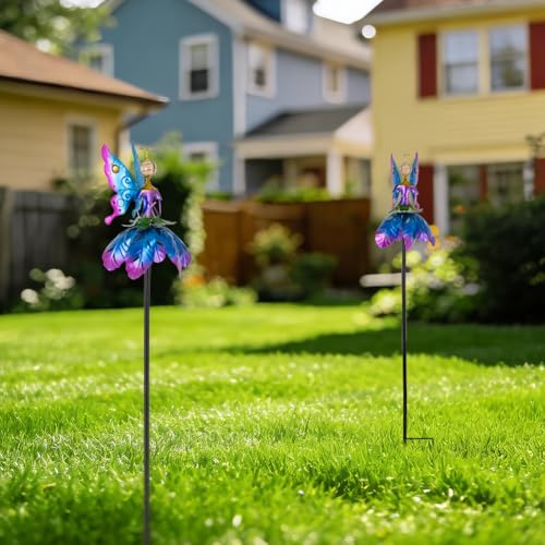 Wind Spinner Outdoor,Waterproof Garden Windmill Spinners,Kinetic Metal Sculpture for Outdoor Yard Lawn Patio Decorations - size: Fairy Wind Spinner