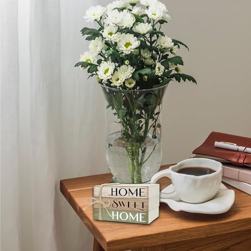 Mini Decorative Books For Home Decor, Small Wood Book Stack For Table Decor, Home Decor Book For Living Room Mantel, Farmhouse Stacked Books Decorative（L44） - color: Retro Home sweet