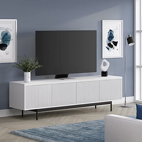 Henn&Hart Whitman, 70'' Rectangular TV Stand, White - color: White, size: 70'' Rectangular TV Stand