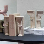 Set of 2 Piece Modern Travertine Bookend, Arc de Triomphe Design, Natural Stone Book Holders for Desk and Shelf (2 pcs 1 Set -Arc de Triomphe) - color: 2 Pcs 1 Set -Arc De Triomphe