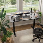 Furmax Electric Height Adjustable Standing Desk Large 63 x 24 Inches Sit Stand up Desk Home Office Computer Desk Memory Preset with T-Shaped Metal Bracket, Black - color: Black, size: 63 Inch