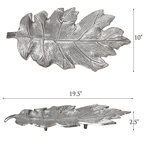 BBH Home's Handmade Silver Novelty Shaped Aluminium Tray 8.26 x 4.13 x 0.9 AMBBVK053AB2020 - color: Silver