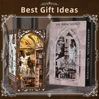 CCCDF DIY Book Nook Library Kit, Miniature Dollhouse Booknook Kit, 3D Wooden Puzzle Bookend Bookshelf with LED Light for Teens and Adults (Bernini's Sculpture Workshop) - style: Bernini's Sculpture Workshop