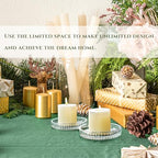 kanpura Crystal Glass Candle Holder Plates Set of 2 3.7 Inch Round Clear Glass Pillar Candle Holder Snowflake Votive Candle Holder Set for Christmas Winter Party Birthday Holiday - color: Snowflake,1