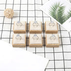 12 Pcs Bamboo Rings Display Stand with Beige Velvet, Jewelry Ring Holder Organizer for Retail Store Window Showcase and Drawer Storage