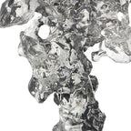Deco 79 Glass Abstract Handmade Decorative Sculpture Freeform Home Decor Statue with Clear Square Base, Accent Figurine 8" x 4" x 15", Clear - size: 8" x 4" x 15"