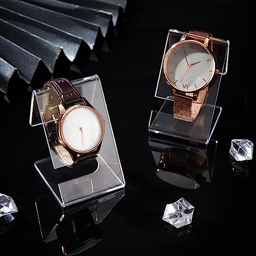 PH PandaHall 2PCS Acrylic Watch Display Stands, Clear Watch Holder Organizer Jewelry Watch Rack Single Watch Display Holder Showcase for Men Watch Bracelet Display Home Decor Retail Use, 2x1.8x2.5