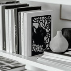Peacoblue Metal Bookends for Shelves, Modern Decorative Heavy Duty Study Book Support Stoppers for Office, Desk, Shelf, Room 5.3"x4.3"x7.9" Cast Iron Simple Tall Bookends, 1 Pair (Cat and Butterfly) - style: Cat and Butterfly