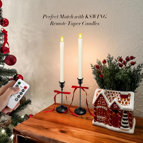 Candlestick Holders 6 PCS Metal Taper Candle Holders, KSWING Black Candle Stick Holders Set, Perfect for Table Centerpiece Mantel Party Wedding Christmas Home Decor, Set of 6 - color: Black, size: tall - 6pc
