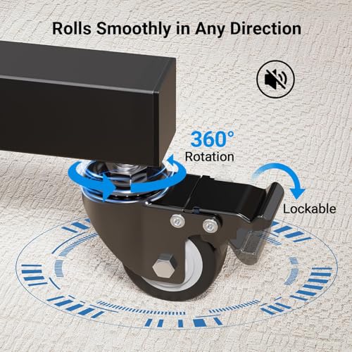 PERLESMITH Rolling TV Stand on Wheels for 32-83 Inch Screens up to 110lbs, Mobile TV Cart Height Adjustable Portable Outdoor TV Stand Tilt Rolling TV Cart with Shelf Max VESA 600x400mm PSTVMC03 - size: 32-83 Inch
