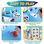 Juboury Kids Arts and Crafts Plaster Painting Craft Kit Art Set - Painting Your Own Space Dinosaurs & Marine Life Figurines - Ceramic Painting Kit for Kids, Girls, Boys, Toddlers