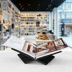 Strong Angled Modern Wood Book Stands for Display - Large Bookstand- 12.5" x 9.5" x 5.5" Wooden Bible Stand Display, Book Opener Holder - color: Black Wood, size: Large