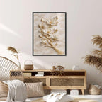 Luxury White Magnolia Flower Wall Art Gold Branch Crystal Accents Elegant 3D Floral Sculpture for Living Room Bedroom Home Decor (Black Framed,12”LX16 W)