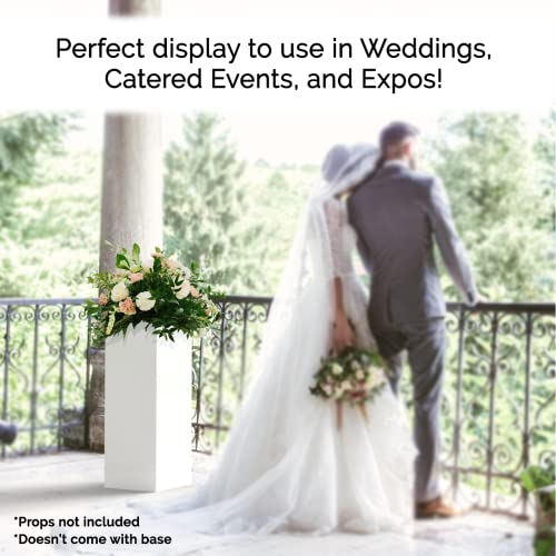 Marketing Holders Tall Acrylic Retail Display Box Cube Pedestal Art Sculpture Stand White Lucite Plinthe 12" x 12" x 32" Wedding Flower Tower One Piece Plexiglass Column