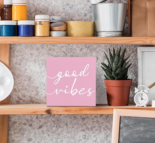 SRADMO Botanical Eucalyptus Leaves Wood Box Sign Desk Decor, Rustic Eucalyptus Leaves Wooden Block Box Sign Decoration For Home Office Shelf Table Decor (Pink) - color: light pink, size: 5″×5″