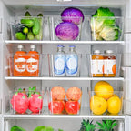 Clear Plastic Storage Bins - 12 Pack Pantry Organizers and Storage,Large Clear Pantry Organizer Bins, Plastic Containers with Handle for Kitchen,Freezer,Cabinet,Closet,Bathroom Under Sink - size: Large