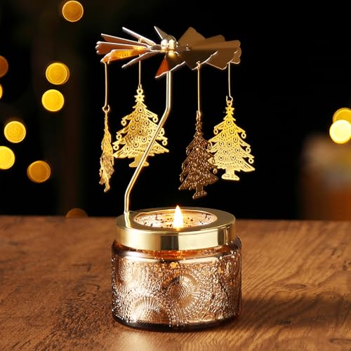 Gifts for Women, Candle Gifts for Mom Daughter Sister Wife, Unique Gift for Friend Women Rotatable Scented Candles Gift for Christmas Anniversary - size: Christmas Tree