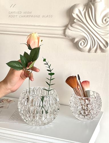 Glass Flowerpot, Planters,Vase, Hydroponic Flowerpot, Candy Bowl, Candlestick,Key Bowl,Decorative Bowls (A) - style: A