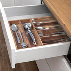 KITEISCAT Acacia Wood Silverware Organizer, Kitchen Utensil Drawer Organizer for Forks, Knives & Spoons, 6-Compartment Cutlery Tray, Flatware Holder - size: 6 Compartments