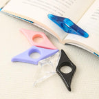 2Pcs Thumb Book Support Press Bookend - Ideal for Book Lovers, Transparent - color: Transparent