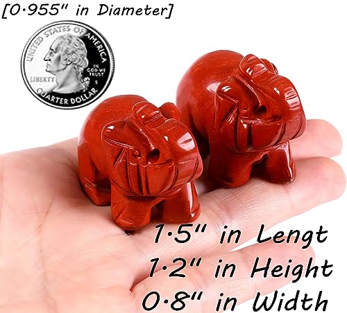 QINJIEJIE Red Jasper Crystals Elephant Decor Desk Stones Figurine Natural Gemstones Decoration Room Office Pocket Statue Meditation Spiritual Stocking Stuffers Christmas Stocking Stuffers Gifts Women - color: Red Jasper