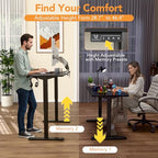 Furmax 55 x 24 Inches Electric Height Adjustable Standing Desk Large Sit Stand Up Desk Home Office Computer Desk Memory Preset with T-Shaped Metal Bracket, Black - color: Black, size: 55 Inch