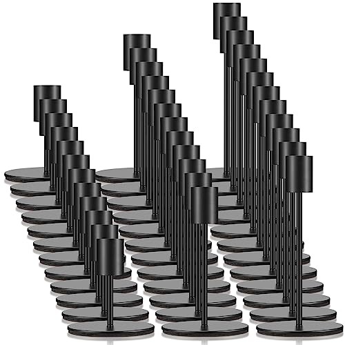Sieral Candle Holders Bulk Taper Candlesticks Holders Set Modern Decorative Metal Candelabras for Wedding Anniversary Home Dinning Table Centerpiece Xmas Party Decor(Matte Black,36 Pcs) - color: Matte Black
