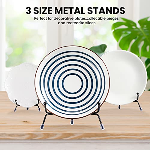Chumia 18 Pcs Anti Slip Plate Stands for Display, Black Iron Easel Plate Holder Picture Frame Holder Stand for Display Decorative Photo Tabletop Artwork(4, 6, 8 Inch) - size: 4, 6, 8 Inch
