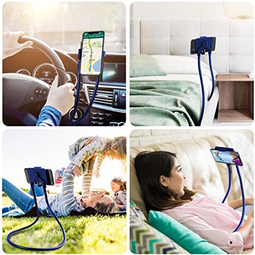 B-Land Cell Phone Holder, Universal Mobile Phone Stand, Lazy Bracket, DIY Flexible Mount Stand with Multiple Function - color: Blue