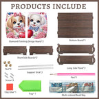 Tontut Diamond Painting Kit Storage Box, Heart Shaped Puppy DIY Multi Functional Handicraft Storage Box, Suitable for Home Office Valentine's Day Holiday Gifts - color: Loving Puppy