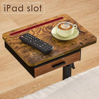 Simple Serenity TV Tray Table with Drawer & Swivel Top, Height Adjustable TV Tray for Eating on Couch, C Shaped End Table for Couch, Sofa Desk Couch Table for Bedroom & Living Room, Patent Pending - color: Rustic