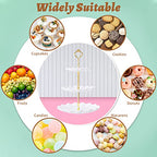 BACUTHY 3 Tier Cupcake Stand Holder, Plastic Cup Cake Stand Towel with Tiered Serving Tray for Cupcakes, Donuts, Fruits and More, White (White) - color: White