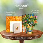 Freshcut Paper Pop Up Cards, Mini Buttercups & Butterflies, 6 Inch Life Sized Forever Flower Bouquet 3D Popup Greeting Card, Birthday Cards, Thank You Card, Blank Notecard & Envelope - color: Butterflies & Buttercups, size: Mini