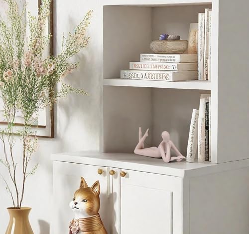 "Reading Woman Thinker Sculpture is a Modern Abstract Decorative piece, a Favorite Among Book Lovers and Thinkers, Suitable for Placement in Living Rooms, Offices, and bedrooms. (Sandstone A) - color: Sandstone a （imitation Sandstone Color）