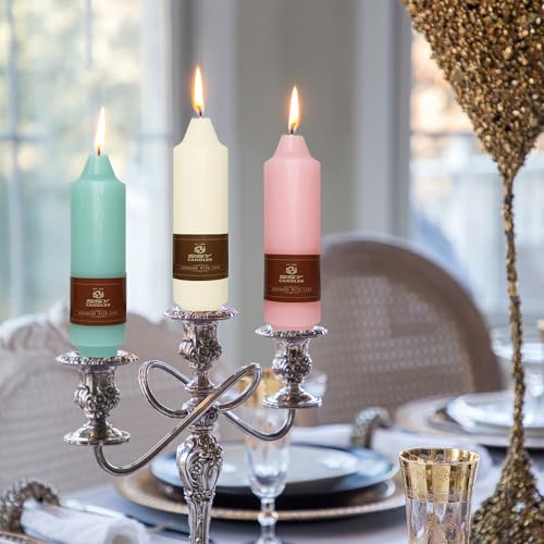 NJAO HOO Candy Colored Short Taper Candle 5 Inch Candlesticks Unscented Dripless Tapered Candle Set for Home Decor Wedding Party Dinner Candles, 4 Pack - color: Candy, size: 5 In
