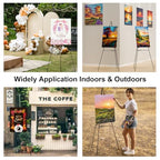 Nicpro Folding Easels for Display, 3 Pack 63 Inch Metal Floor Easel Stand Tripod Black Portable for Artist Poster Wedding with Carry Bag