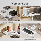 PEGZONE Desk Extender Tray, 24" x 12" Clamp On Desk Shelf, Desk Extension with Storage Drawer, Table Desk Arm Rest, Clamp On Keyboard Tray for Office and Home, Workstation Organizer, Medium, White - size: 24 x 12 inch, style: White with Drawer