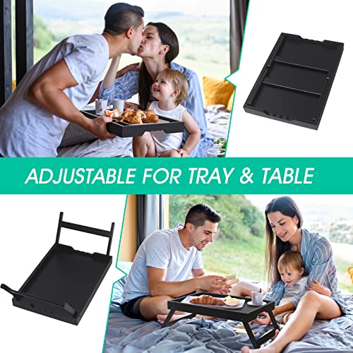 Artmeer Bed Tray Table with Folding Legs,Bamboo Breakfast in Bed for TV Table, Laptop Computer Tray,Eating,Snack Tray(Black) - color: Black, size: Medium