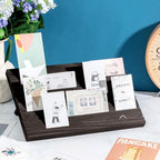Blulu 31 Pack Wooden Earring Display Stand 7 Slots jewelry Display Holder with Earring Card for Selling Vendors Retail Show - color: Black Gray