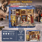 MiniCity DIY Book Nook Kits for Adults, Miniature Dollhouse Booknook Kit, 3D Wooden Puzzle Creative Decorative Bookends Bookshelf Diorama Insert Crafts Hobbies Gifts (Napoléon) - style: Napoléon