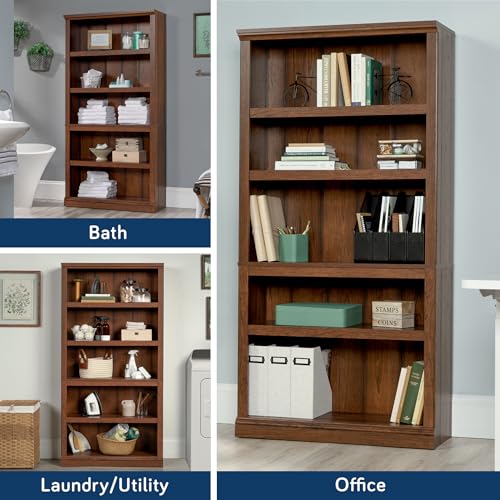 Sauder Miscellaneous Storage 5-Shelf Bookcase/ Book shelf, Washington Cherry finish - color: Washington Cherry Finish