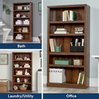Sauder Miscellaneous Storage 5-Shelf Bookcase/ Book shelf, Washington Cherry finish - color: Washington Cherry Finish