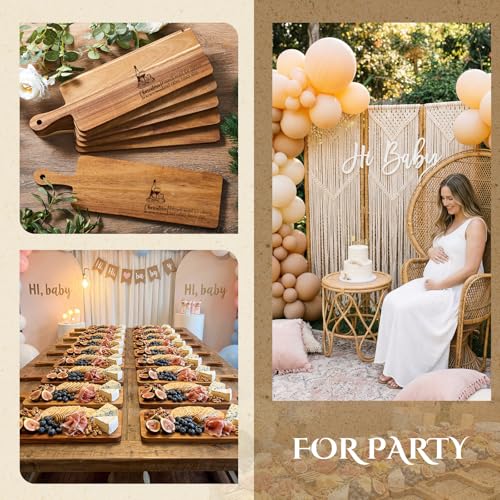 Nuenen 6 Pcs Wood Cutting Board with Handle 16.1 x 4.7 Inch Acacia Bamboo Wooden Serving Kitchen Chopping Boards for Pizza, Bread, Cheese, Charcuterie, Fruit, Vegetables(Narrow Acacia) - color: Acacia, size: 16.1 x 4.7 Inch