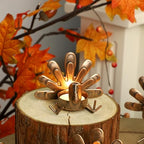 FORUP Metal Turkey Candle Holders, Set of 12 Thanksgiving Home Decor with Tea Light Candles