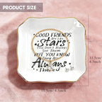 Friend Gifts for Women Ceramic Ring Dish Tray - Good Friends are Like Stars Trinket Jewelry Tray, Thoughtful Friendship Gifts for Women, Best Friend Birthday Present - ASA - color: Friend like stars