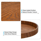 PATIKIL Wood Serving Tray 15x10 Inch, Oval Decorative Platter for Home Decor Kitchen Table Candle Holder, Brown