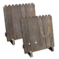 Ikee Design Set of 2 Wood Necklace Jewelry Display Stand for 8 Necklaces, Necklace Display Holder Organizer, Coffee Color - color: Coffee