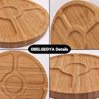 9.5" Round Acacia Wood Serving Board - Circle Food Serving Tray for Kitchen Appetizers, Wooden Cutting Chopping Board for Meat, Vegetables, Bread, Charcuterie, Cheese Board - size: 9.5" Round Acacia