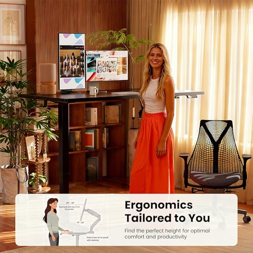 ErGear Height Adjustable Electric Standing Desk, 40 x 24 Inches Sit Stand up Desk, Memory Computer Home Office Desk, Black - color: Black, size: 39.4 x 23.6 Inches